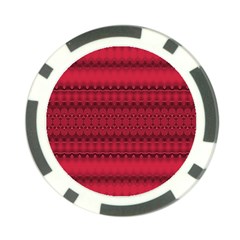 Crimson Red Pattern Poker Chip Card Guard by SpinnyChairDesigns