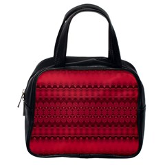 Crimson Red Pattern Classic Handbag (one Side) by SpinnyChairDesigns