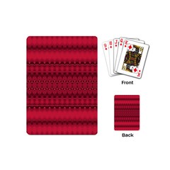 Crimson Red Pattern Playing Cards Single Design (mini) by SpinnyChairDesigns