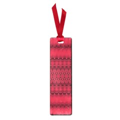 Crimson Red Pattern Small Book Marks by SpinnyChairDesigns