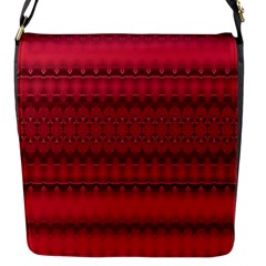 Crimson Red Pattern Flap Closure Messenger Bag (s) by SpinnyChairDesigns