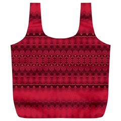 Crimson Red Pattern Full Print Recycle Bag (xl) by SpinnyChairDesigns