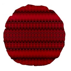 Crimson Red Pattern Large 18  Premium Flano Round Cushions by SpinnyChairDesigns