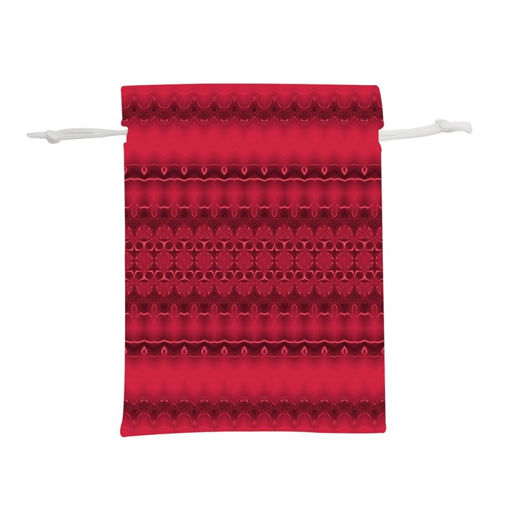 Crimson Red Pattern Lightweight Drawstring Pouch (S)