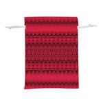 Crimson Red Pattern Lightweight Drawstring Pouch (S) Back