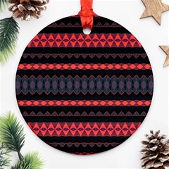 Boho Orange Black Ornament (round) by SpinnyChairDesigns