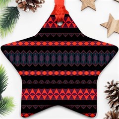 Boho Orange Black Ornament (star) by SpinnyChairDesigns