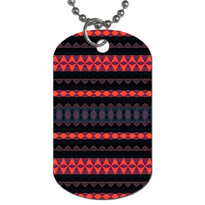 Boho Orange Black Dog Tag (Two Sides)