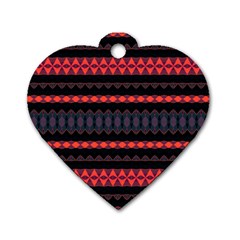 Boho Orange Black Dog Tag Heart (two Sides) by SpinnyChairDesigns