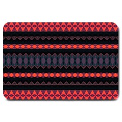 Boho Orange Black Large Doormat 