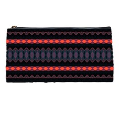 Boho Orange Black Pencil Case by SpinnyChairDesigns