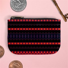 Boho Orange Black Mini Coin Purse by SpinnyChairDesigns