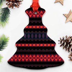 Boho Orange Black Christmas Tree Ornament (two Sides) by SpinnyChairDesigns