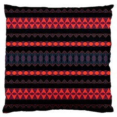 Boho Orange Black Large Cushion Case (two Sides) by SpinnyChairDesigns