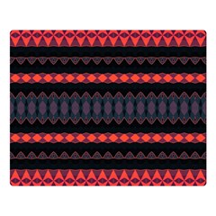 Boho Orange Black Double Sided Flano Blanket (large)  by SpinnyChairDesigns