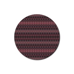 Boho Wine Grey Rubber Coaster (round)  by SpinnyChairDesigns