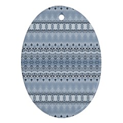 Boho Faded Blue Grey Ornament (oval)