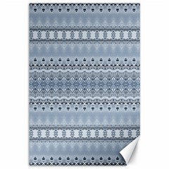 Boho Faded Blue Grey Canvas 12  X 18  by SpinnyChairDesigns