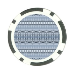 Boho Faded Blue Grey Poker Chip Card Guard by SpinnyChairDesigns