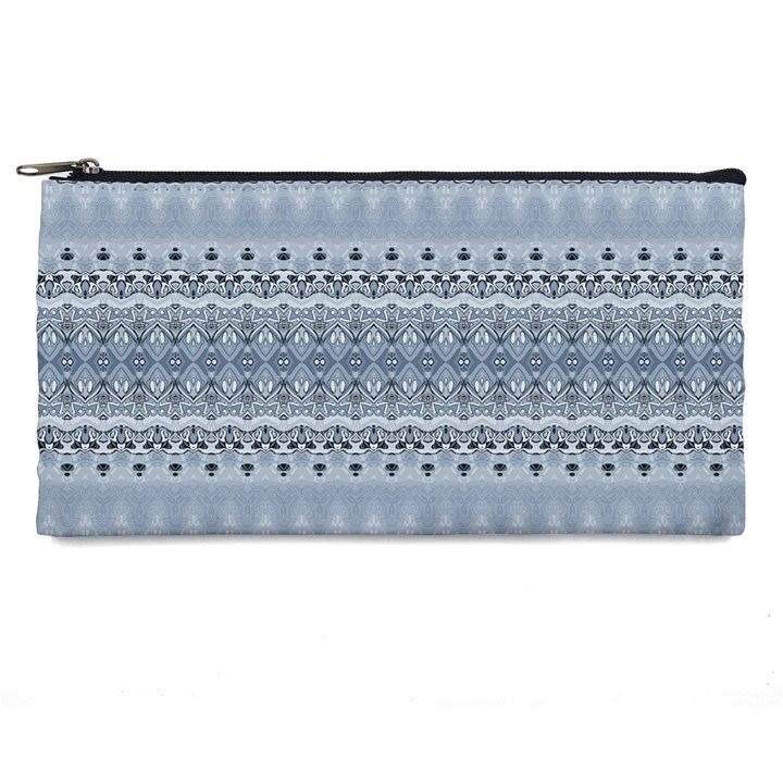 Boho Faded Blue Grey Pencil Case