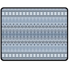 Boho Faded Blue Grey Fleece Blanket (medium)  by SpinnyChairDesigns