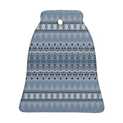 Boho Faded Blue Grey Bell Ornament (two Sides) by SpinnyChairDesigns