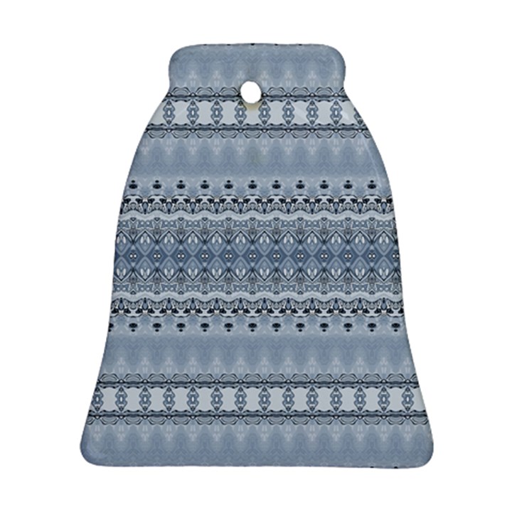 Boho Faded Blue Grey Bell Ornament (Two Sides)