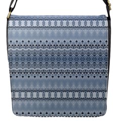 Boho Faded Blue Grey Flap Closure Messenger Bag (s) by SpinnyChairDesigns