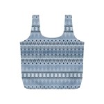 Boho Faded Blue Grey Full Print Recycle Bag (S) Back