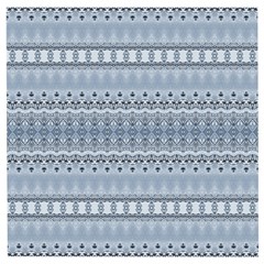 Boho Faded Blue Grey Wooden Puzzle Square by SpinnyChairDesigns