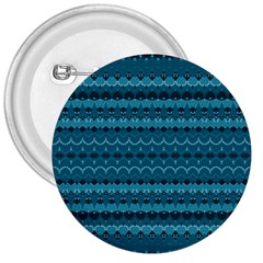 Boho Teal Pattern 3  Buttons by SpinnyChairDesigns