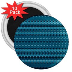 Boho Teal Pattern 3  Magnets (10 Pack)  by SpinnyChairDesigns