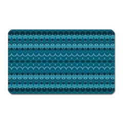 Boho Teal Pattern Magnet (rectangular) by SpinnyChairDesigns