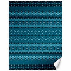 Boho Teal Pattern Canvas 12  X 16  by SpinnyChairDesigns