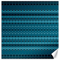 Boho Teal Pattern Canvas 16  X 16  by SpinnyChairDesigns