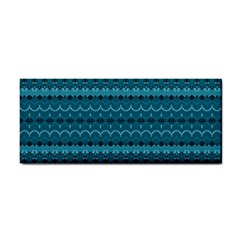 Boho Teal Pattern Hand Towel by SpinnyChairDesigns