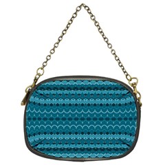 Boho Teal Pattern Chain Purse (two Sides) by SpinnyChairDesigns