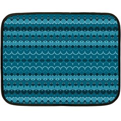 Boho Teal Pattern Fleece Blanket (mini) by SpinnyChairDesigns