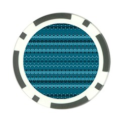 Boho Teal Pattern Poker Chip Card Guard (10 Pack) by SpinnyChairDesigns