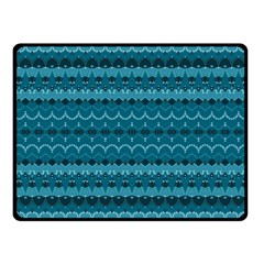 Boho Teal Pattern Fleece Blanket (small) by SpinnyChairDesigns