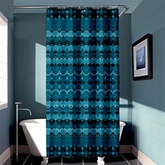 Boho Teal Pattern Shower Curtain 36  X 72  (stall)  by SpinnyChairDesigns