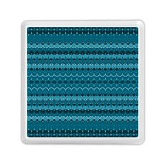 Boho Teal Pattern Memory Card Reader (square)