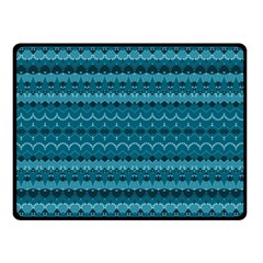 Boho Teal Pattern Double Sided Fleece Blanket (small)  by SpinnyChairDesigns