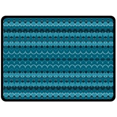 Boho Teal Pattern Double Sided Fleece Blanket (large)  by SpinnyChairDesigns