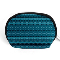 Boho Teal Pattern Accessory Pouch (medium) by SpinnyChairDesigns