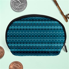 Boho Teal Pattern Accessory Pouch (large) by SpinnyChairDesigns