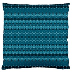 Boho Teal Pattern Standard Flano Cushion Case (one Side)