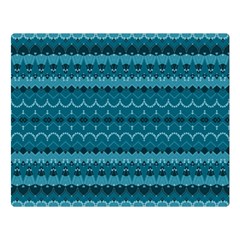 Boho Teal Pattern Double Sided Flano Blanket (large)  by SpinnyChairDesigns