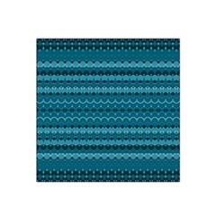 Boho Teal Pattern Satin Bandana Scarf by SpinnyChairDesigns