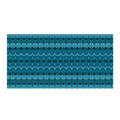 Boho Teal Pattern Satin Wrap by SpinnyChairDesigns